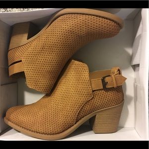 Tan Perforated Booties